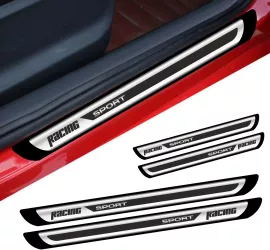 Set 4 bucati Protectii Praguri din autocolant Crom - Racing Sport 