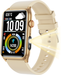 Smartwatch TWINKLER® Dama TK76 ecran 1.57&rdquo HD Apeluri Bluetooth 5.3 Monitorizare Sanatate 100+ Moduri Sportive Lanterna LE 