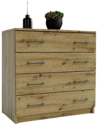 Comoda cu patru sertare Sani Simple Stejar votan 80 x 42 x 80 cm 