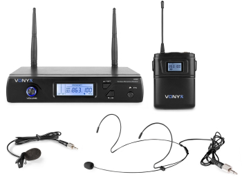 Sistem wireless headset si lavaliera Vonyx WM61B 