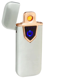 Bricheta Electronica cu Incarcare USB Buton cu Lumina Cu Senzor De Amprenta 7 cm Gri 