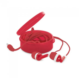 Casti cu cablu 1.2m stereo conexiune jack 3.5mm cutie rosu 