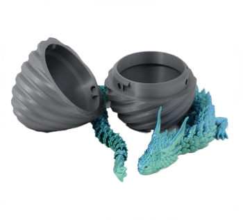 Figurina Sani Dragon in Ou Spirala 90 x 120 mm Argintiu Albastru deshis 