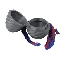 Figurina Sani Dragon in Ou Spirala 90 x 120 mm Argintiu Albastru Rosu 
