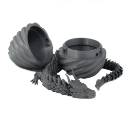 Figurina Sani Dragon in Ou Spirala 90 x 120 mm Argintiu 