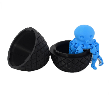 Figurina Sani Ou mediu cu octopus mini 67x 85 mm Negru Albastru 