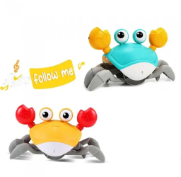 Jucarie Interactiva Crab Senzori Miscare cu Sunte si Lumini 23 cm 