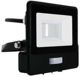 Reflector led smd 10w 6400k ip65 cu senzor miscare - negru 