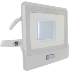 Reflector led smd 30w 6400k ip65 cu senzor miscare - alb 