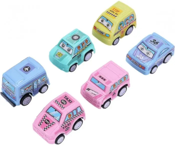 Set 6 Masinute de Jucarie 4 cm Multicolore 