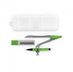 Set de Geometrie in Cutie Include 1 Compas 1 Creion Mecanic si 10 Mine Grafit de 0 5 mm. 128 x 42 x 20 mm Verde 