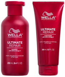 Pachet pentru par deteriorat Wella Professionals Ultimate Repair Sampon 250ml + Balsam 200ml 