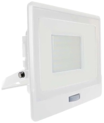 Reflector led smd 50w 6400k ip65 cu senzor miscare - alb 