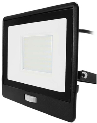 Reflector led smd 50w 6400k ip65 cu senzor miscare - negru 