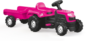 Tractor cu pedale si remorca Unicorn 52x144x45cm - Dolu 