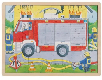 Puzzle Copii 3 Ani+ Masina De Pompieri 2 In 1 Goki Carboysafety 