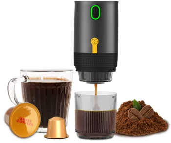 Espressor Portabil 3IN1 Fara Fir Compatibil cu Cafea Macinata Capsule Nespresso Dolce Gusto Tchibo etc. 20 Bar negru 