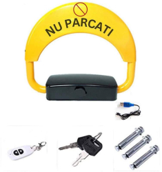 Blocator Parcare Automat SIKS Model S Functie Anti Furt Cu Alarma Control de la Distanta Telecomanda Inclusa Cu Acumulator Greutate S 
