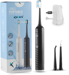 Periuta Electrica 3-in-1 cu Irigator Bucal si cap eliminare tartru KLEVERO Tehnologie de Pulverizare cu 2 Orificii 38.000 Vibratii/