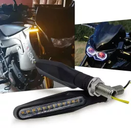 Set 2 lampi Semnalizare Moto SECVENTIALA cu LED-uri Samsung cu 2 functii pozitie si semnalizare 12V 