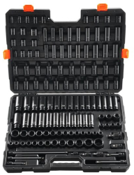 Trusa 130 chei tubulare adanci si scurte de impact Biti Hexagonale prindere 1/4 si 3/8 inch Cr-Mo Prelungitor 