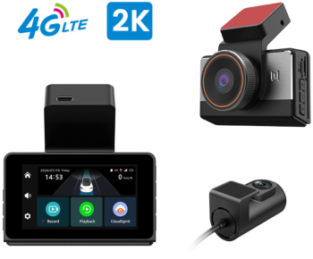 Camera auto MaGeCa P83 Conexiune 4G cartela SIM Camera fata 2K + camera spate 720P Monitorizare de la distanta G-senzor Inregistrare in 