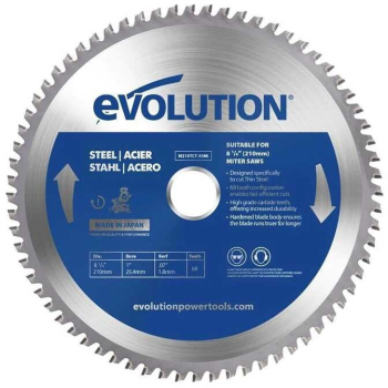 Disc pentru fierastrau circular taiere otel moale Evolution M210TCT-50MS-0881 O210 x 25.4 mm 50 dinti 