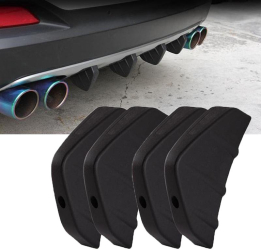 Set 4 ornamente Tuning tip SPLITTER pentru bara spate culoare Neagra 