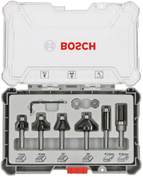Set 6 freze de profilat canturi Bosch Professional frezare coplanara si refecare tija 8mm 