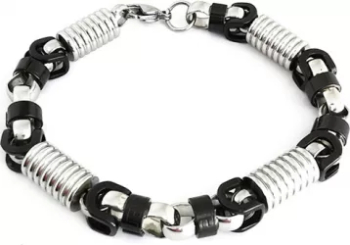 Bratara barbati PersonalStyle inox argintiu negru 