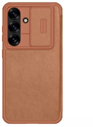 Husa pentru Samsung Galaxy S25 - Nillkin Qin Pro Leather Case - Brown 