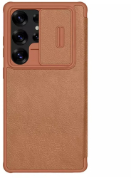 Husa pentru Samsung Galaxy S25 Ultra - Nillkin Qin Pro Leather Case - Brown 
