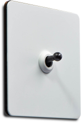Intrerupator metalic LuxToggle Vichema 1Gang 2Way 10A Alb doza cadou 