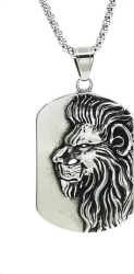 Pandantiv Zodia Leu cu lant Inox dog tag PersonalStyle 