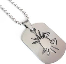 Pandantiv zodia Rac cu lant otel inoxidabil Personal Style dog tag 