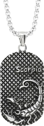 Pandantiv zodia Scorpion cu lant otel inoxidabil Personal Style dog tag 