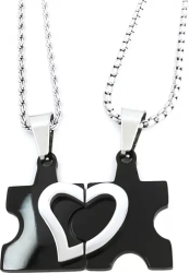 Set Lantisoare Cupluri Puzzle Love Inox PersonalStyle