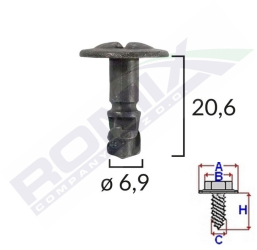 SURUB CAPAC MOTOR PENTRU VW/AUDI/SKODA 6.9X20.6MM - NEGRU SET 5 BUC 