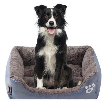 Pat culcus de iarna pentru caini gri marimea L 65x50x16 cm model DOG KOT09 