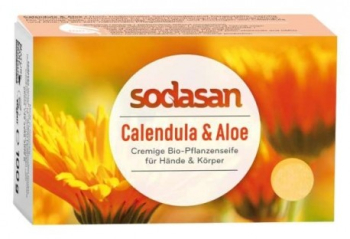 Sapun crema cu galbenele si aloe 100g Sodasan 