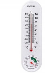 Termometru cu higrometru pentru exterior -20° c + 50° c plastic 22x6 cm alb 