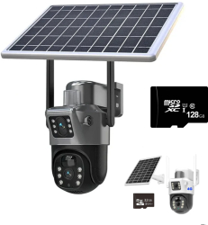 Camera Supraveghere 4G panou solar 2 camere 6MP card 128Gb inclus 
