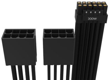 Adaptor AQIRYS 2x PCIE 8-Pin la 12VHPWR PCIe 5.0 300W 15cm Negru cabluri componente