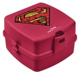 Cutie pentru sandwich de copii Superman plastic rosu 15x14x9 cm Tuffex 509-51 