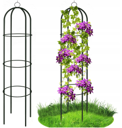 Suport metalic pentru plante de gradina Zola otel 4 picioare 190 x 40 cm negru