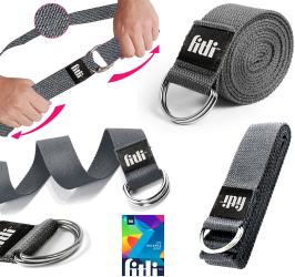 Curea de Yoga pentru exercitii de intensitate puternica 300 cm Gri 