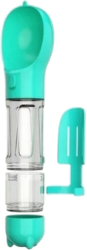 Dispenser portabil de mancare si apa pentru caini si pisici Nuxie 5 in 1 300 ml saci igienici spatula turcuaz 