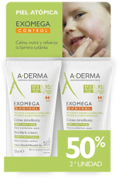 Set Crema corporala hidratanta cu efect de calmare pentru copii si bebelusi A-Derma Exomega Control 2 x 50 ml 