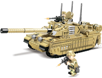 Set de constructie tank 461 piese Turela mobila Tun mobil ABS Varsta recomandata 6+ ani 