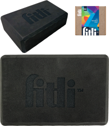 Cub pentru Yoga si Pilates Fitness block 23x15cm FitLi Negru 